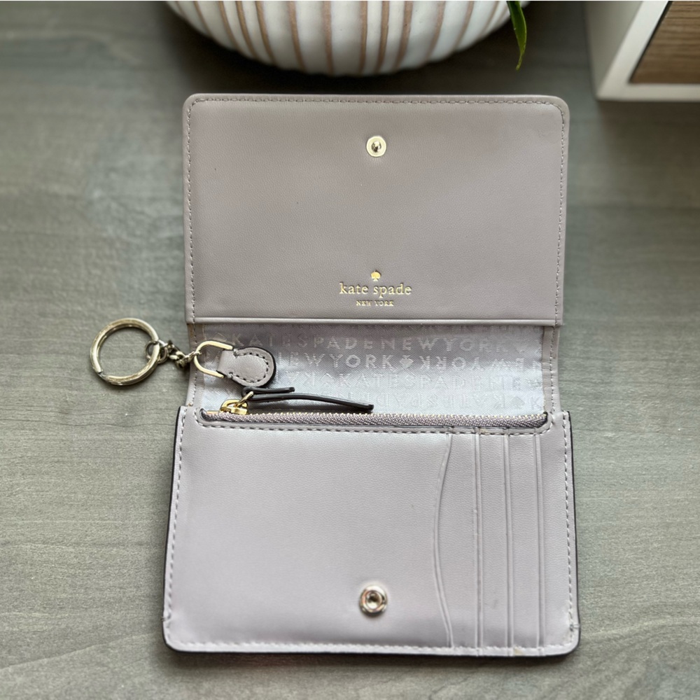 Kate Spade Margaux Small Keyring Wallet Lavendar Grey